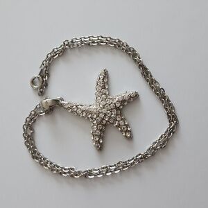 Rhinestone starfish necklace